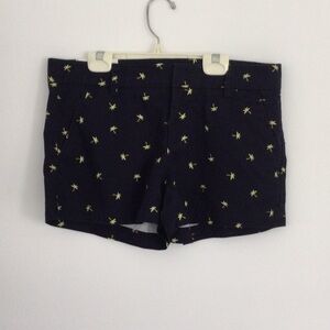 Shorts Chino palm tree  Print size 6 color blue & yellow 100% Cotten         #98